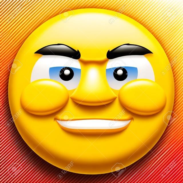 A happy smiling handsome cartoon emoji emoticon smiley face character