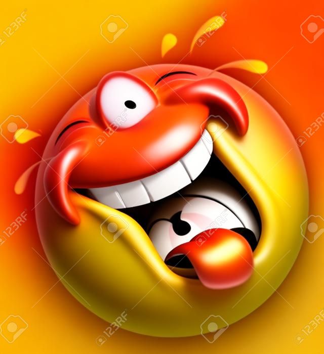 Ein sehr glücklich lachen Emoji Emoticon Smiley Charakter so hart Tränen lachen schießen aus