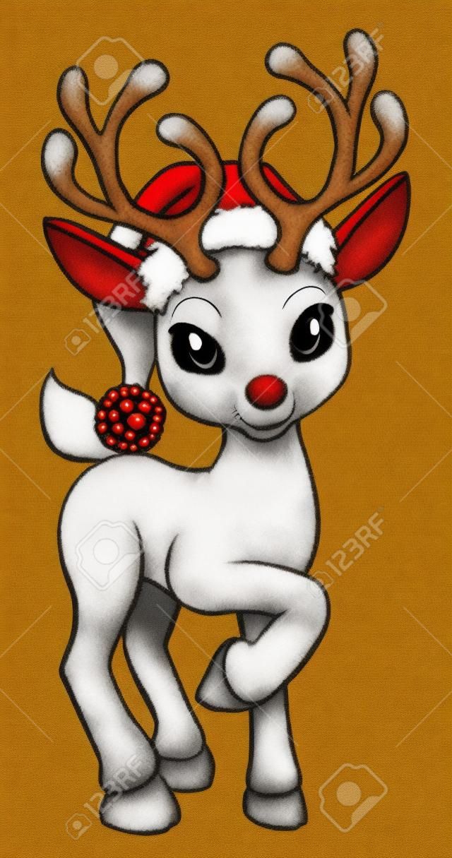 Santa Hat Cartoon Christmas Reindeer