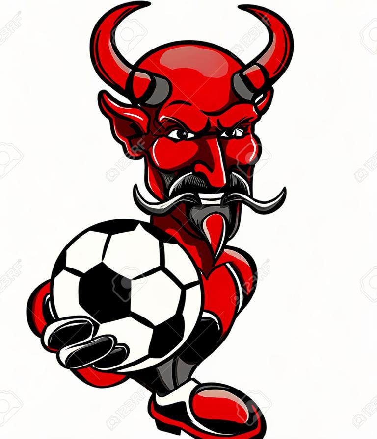 Mascota del fútbol del fútbol del diablo