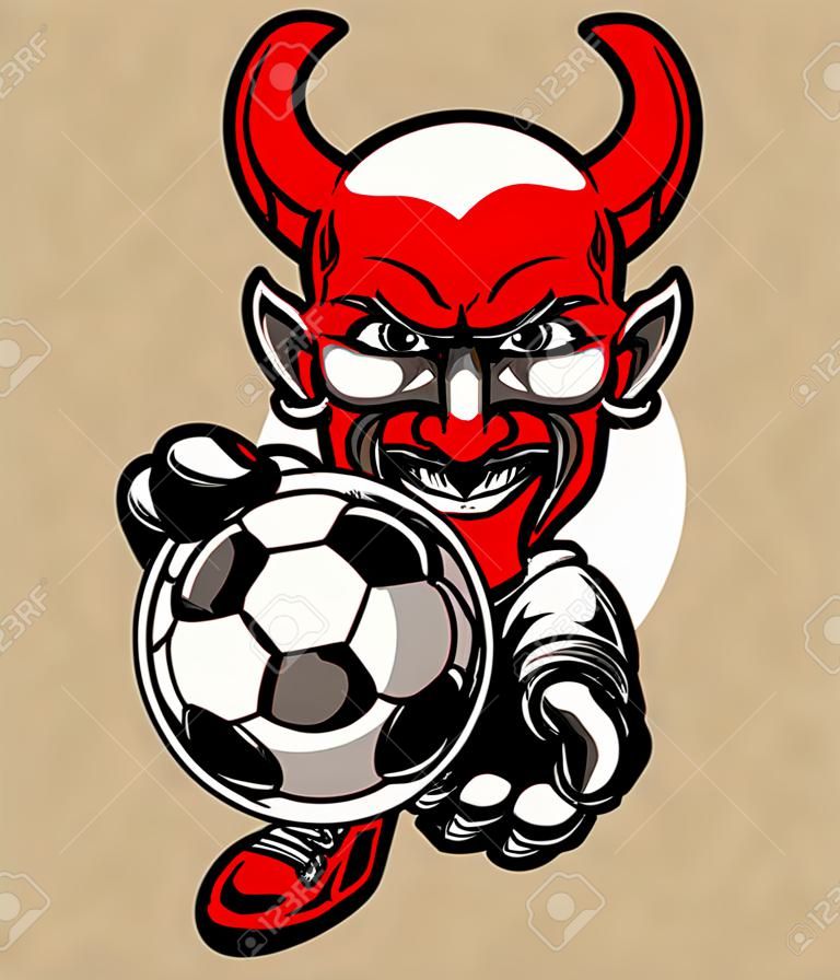Diabeł piłka nożna piłka nożna maskotka