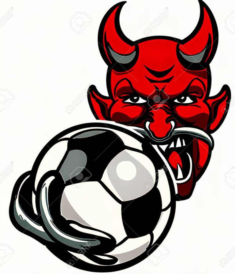 Diabeł piłka nożna piłka nożna maskotka