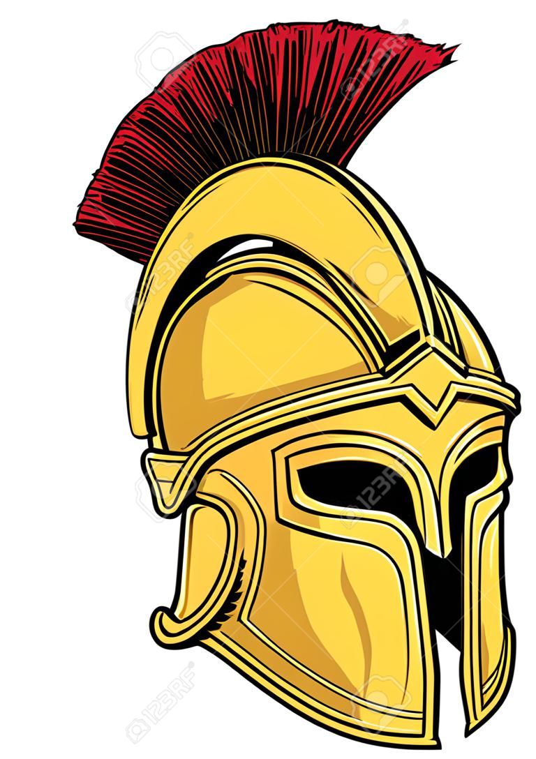Ancient Greek Gladiator Helmet vector illustration