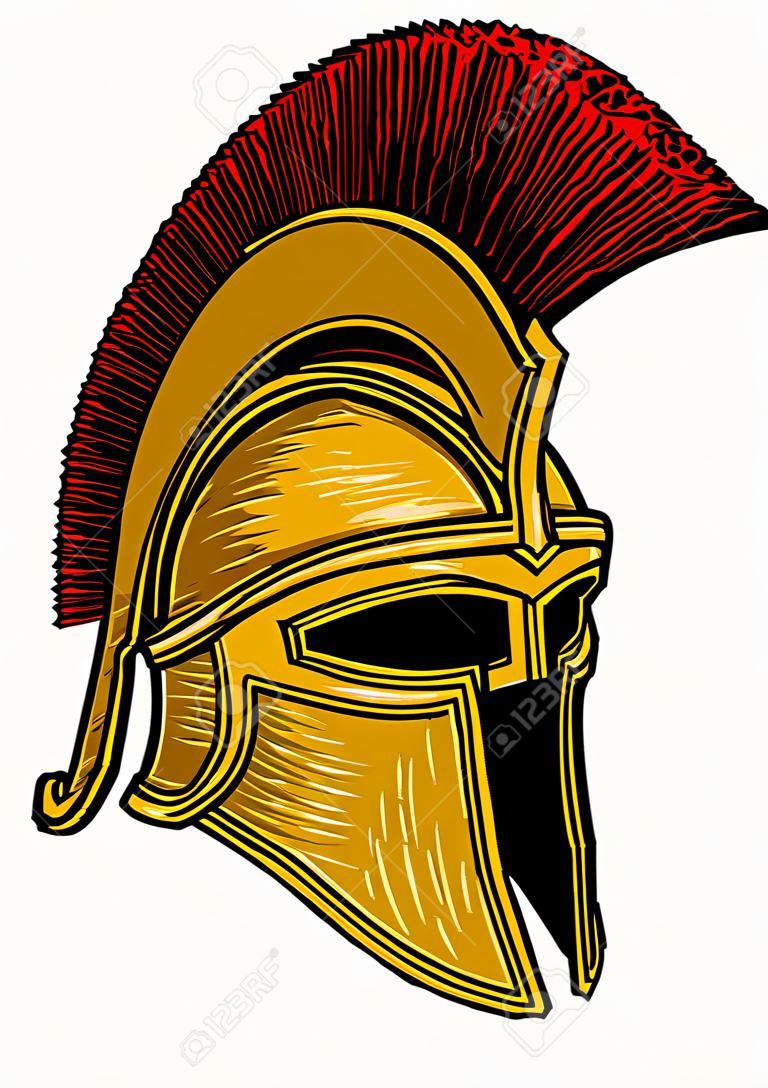 Illustrazione di vettore del casco del gladiatore del greco antico