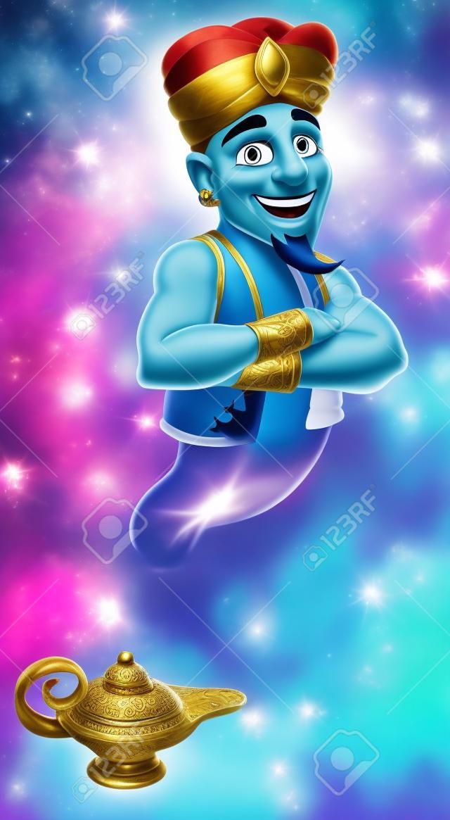 Genie Magic Lamp Aladdin Pantomima Cartoon