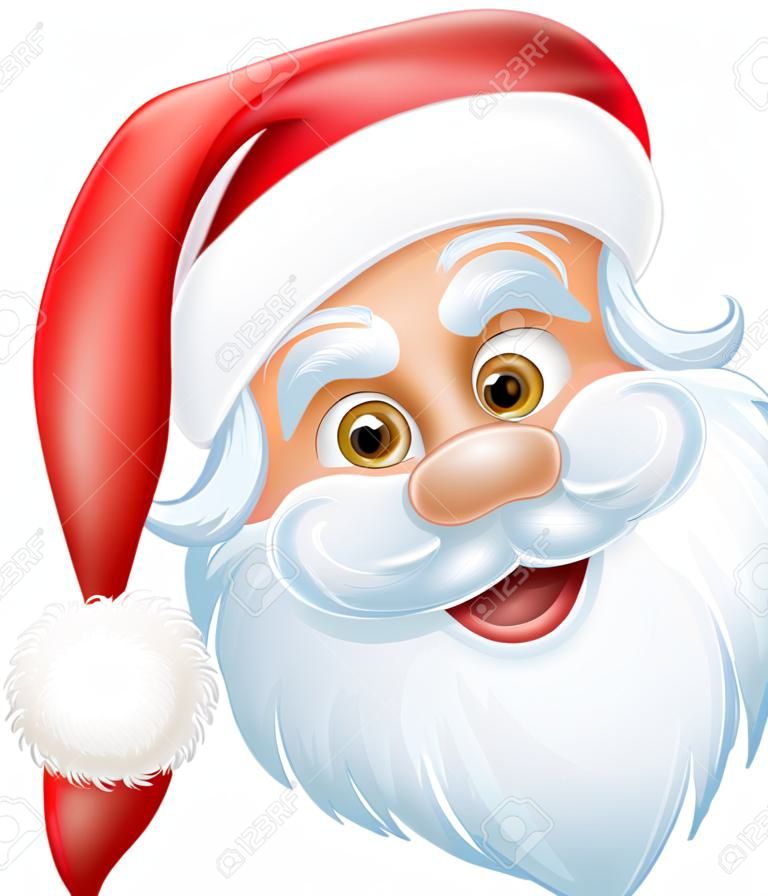 Grafica del viso del personaggio dei cartoni animati di Babbo Natale o Babbo Natale