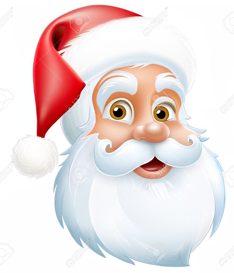 Santa Claus or Father Christmas cartoon character face graphic
