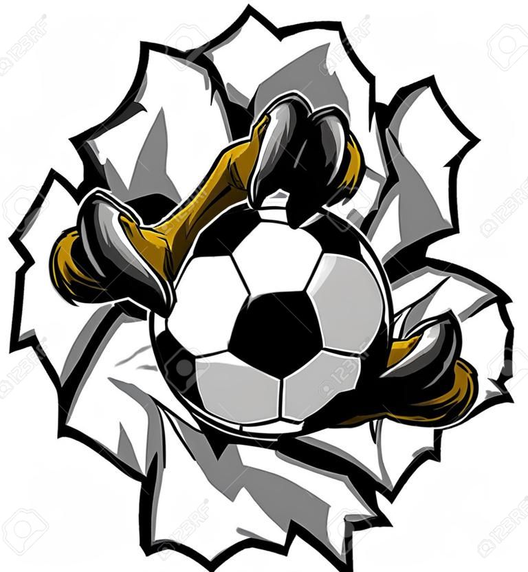 Pallone da calcio Eagle Claw artigli strappando sfondo