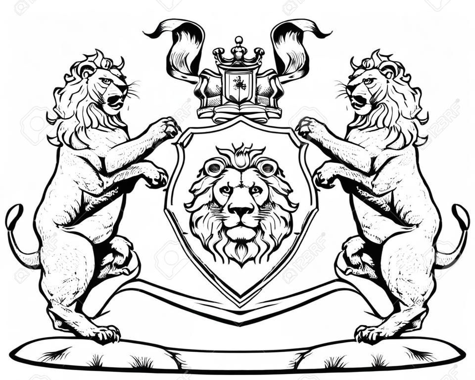 Coat of Arms Lions Crest Shield Family Seal