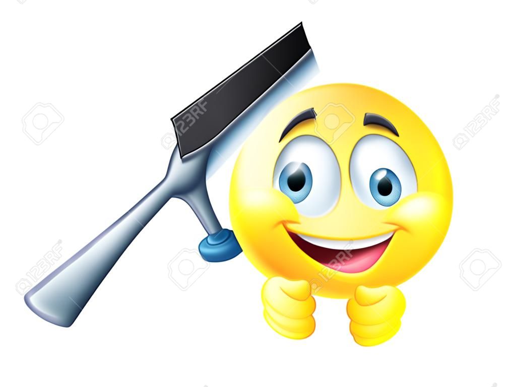 Window Cleaning Car Wash Squeegee Emoticon Icon
