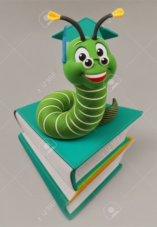 Cartoon Caterpillar Book Worm