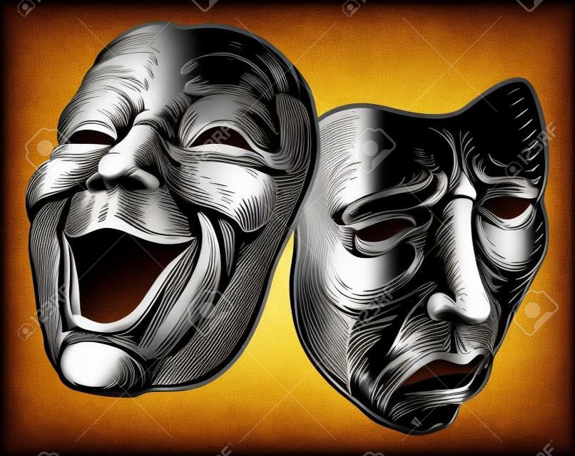 Teatro ou Teatro Drama Comédia e Tragédia Máscaras