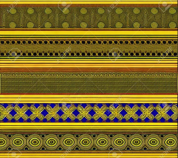 자세한 헤나 배너 테두리, 헤나는 인도에서 다채로운 테두리 민족 벡터 디자인이 직물에 사용할 수 있습니다 영감, 책 디자인, 웹 사이트 배경