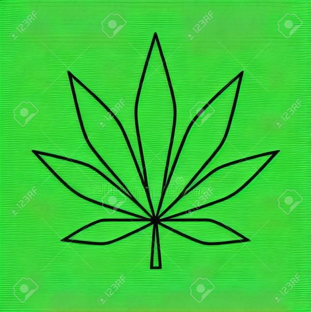 Hoja de cannabis verde dibujo simple ilustración vectorial EPS10