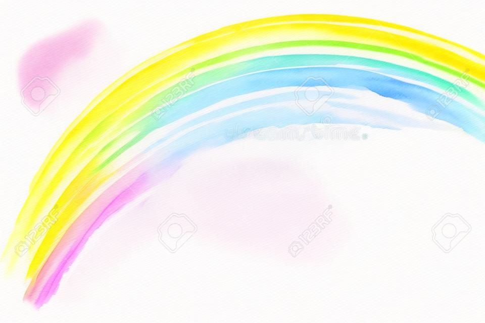 白い背景ベクトルイラストEPS10で隔離水彩虹