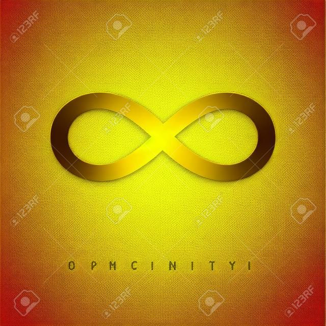 golden infinity symbol on white background vector illustration EPS10
