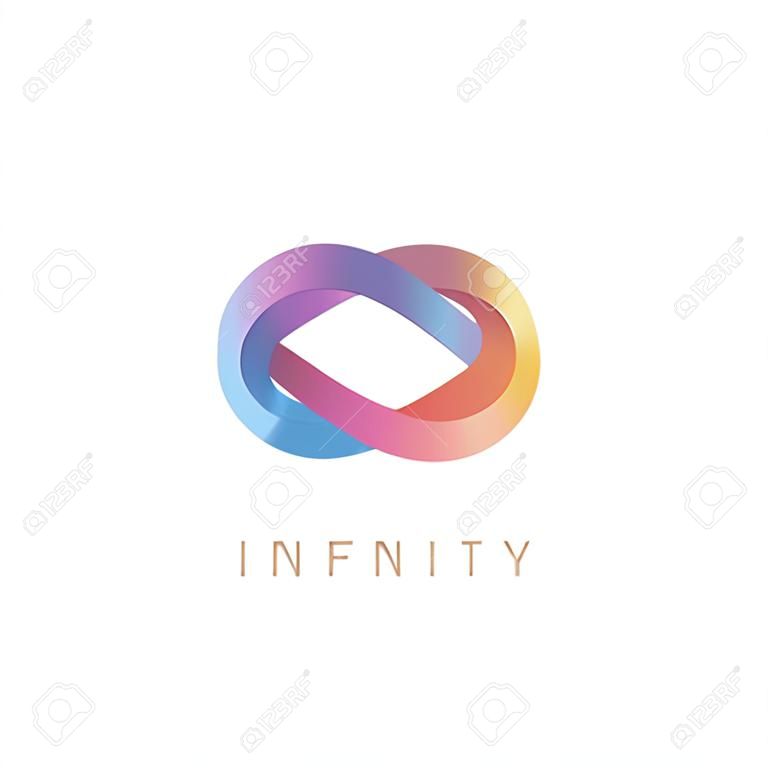 colorful infinity symbol on white background vector illustration