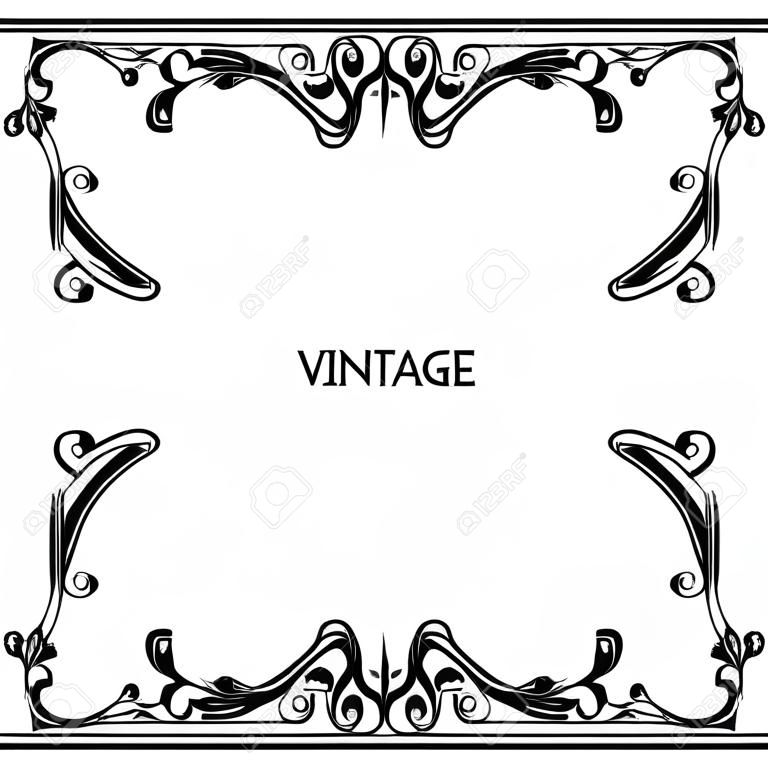 vintage achtergrond frame ontwerp zwarte vector retro