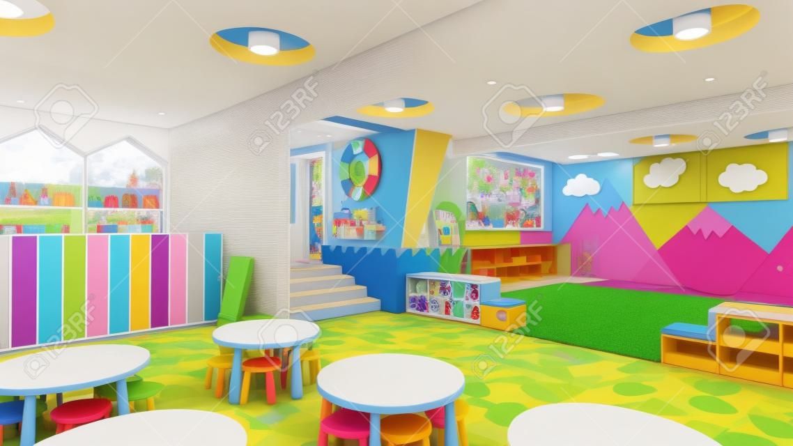 室內現代化幼兒園。