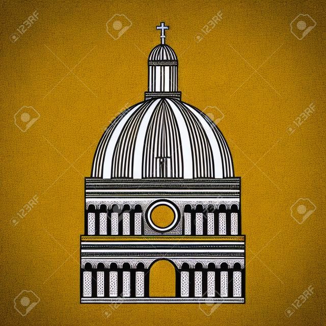 Dome of Italian Cathedral Vector Icon