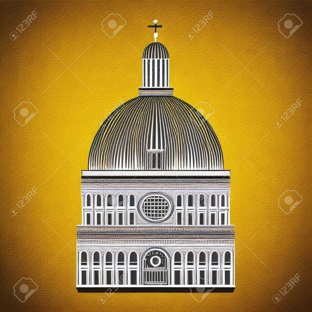 Dome of Italian Cathedral Vector Icon