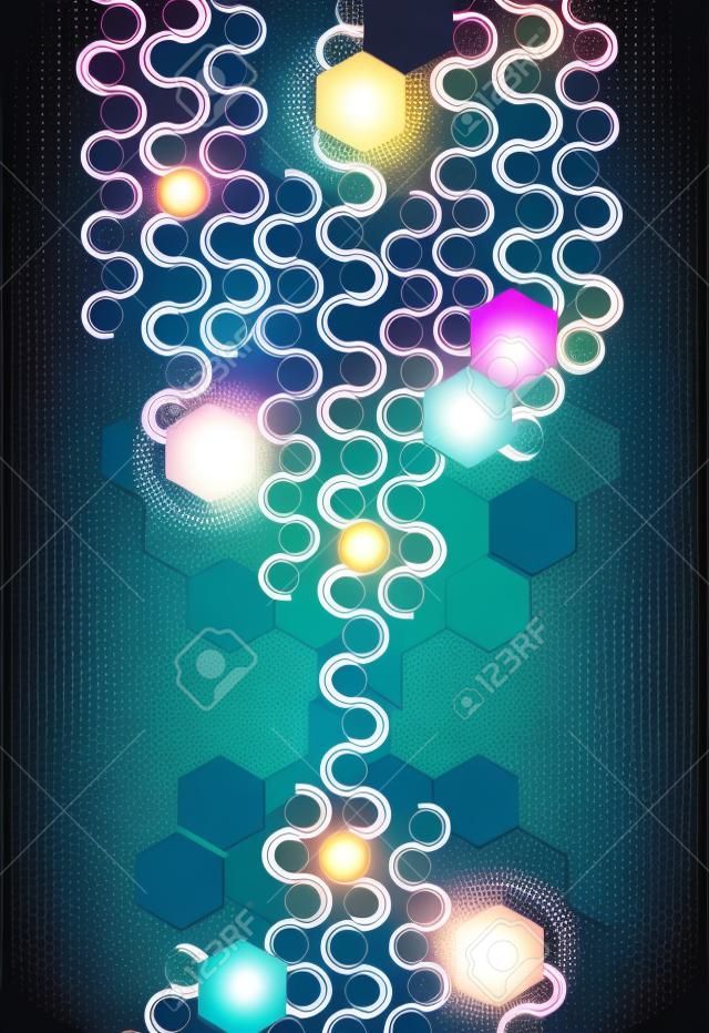 Abstract technological arc background with various technological elements. Vector