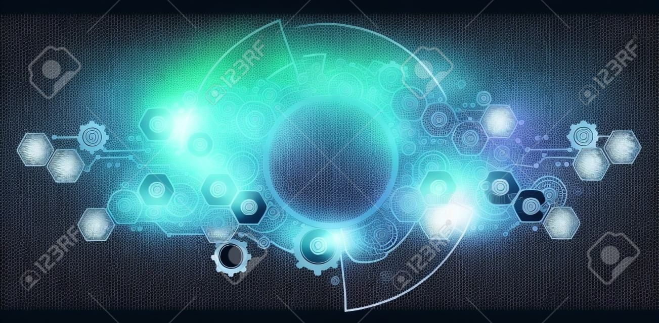 Abstract technology gears background.  Futuristic style. Vector illustration
