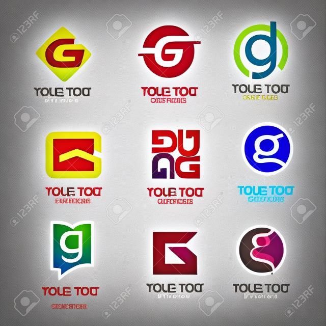 Litera g logo wektor zestaw