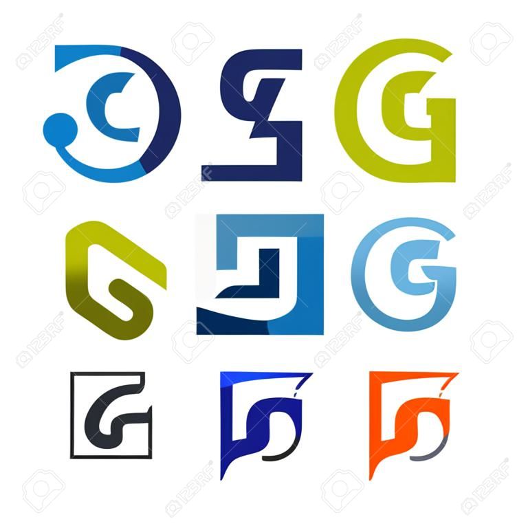 Litera g logo wektor zestaw