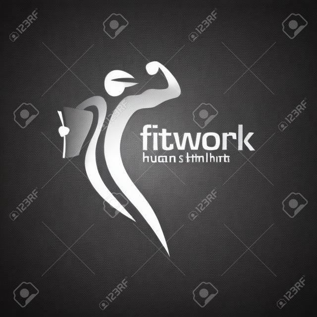 le sport et le logo de remise en forme santé humaine - vecteur logo concept illustration. caractère humain signe créatif. Sport logo fitness icône