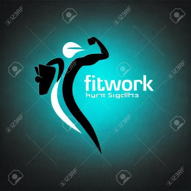 sport és fitness logo Egészség ember - vektor logo koncepció illusztráció. Az emberi jellem kreatív jel. Sport fitness logo ikon