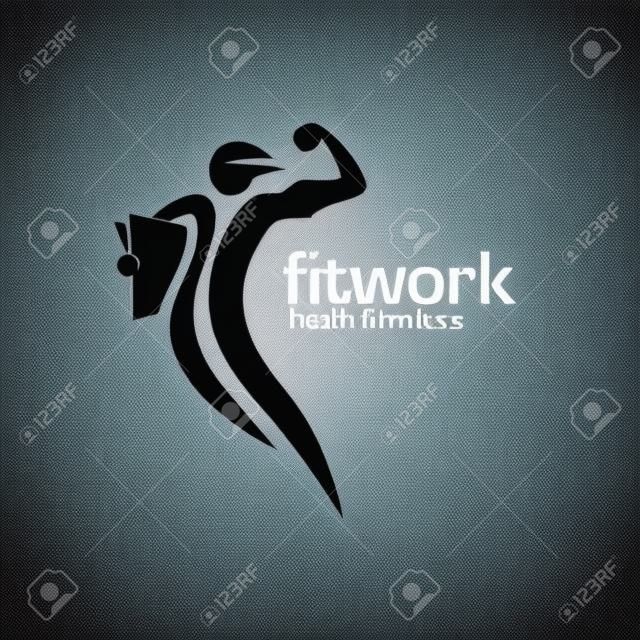 sport és fitness logo Egészség ember - vektor logo koncepció illusztráció. Az emberi jellem kreatív jel. Sport fitness logo ikon