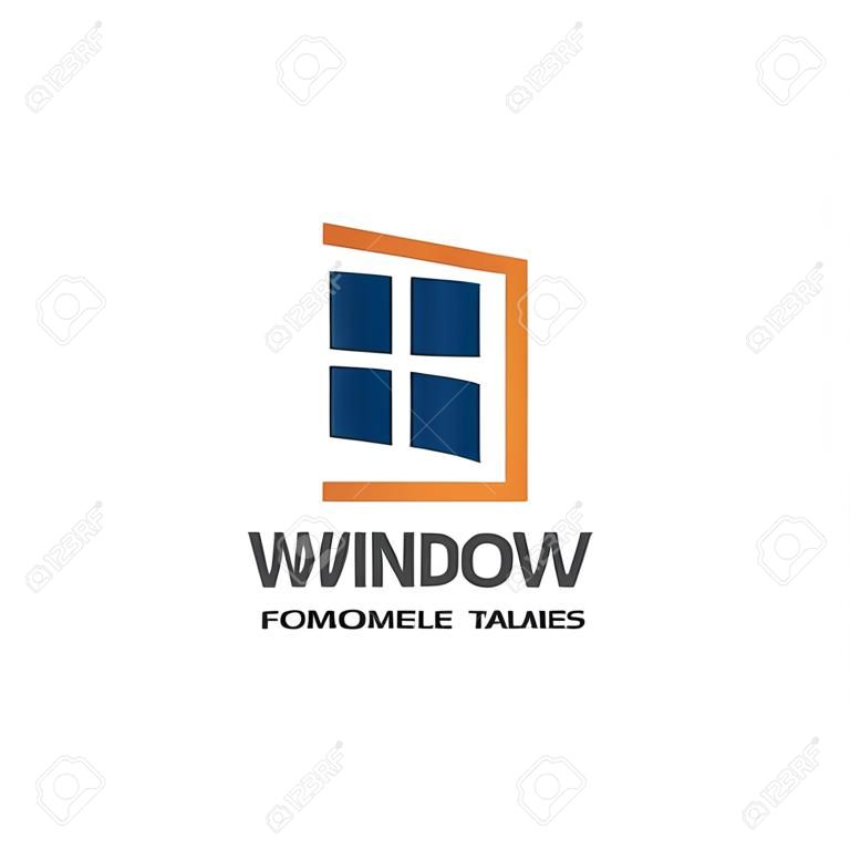 Okno logo szablon, abstrakcyjne okna i szkło wektor ikona biznesu