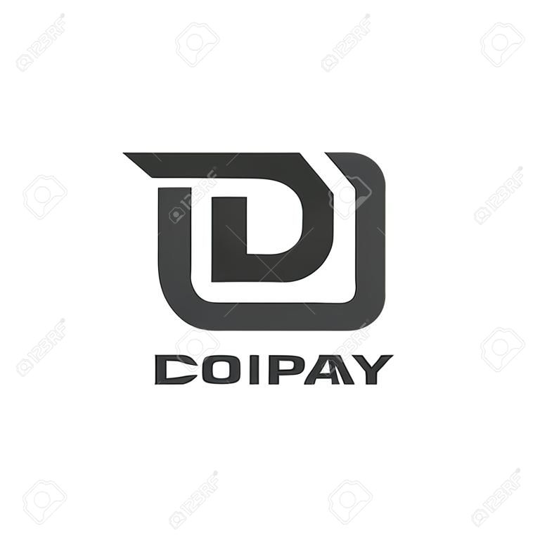 Logotipo criativo da letra D. Modelo abstrato do projeto do logotipo do negócio. Modelo moderno do logotipo da letra D editável para seu negócio.