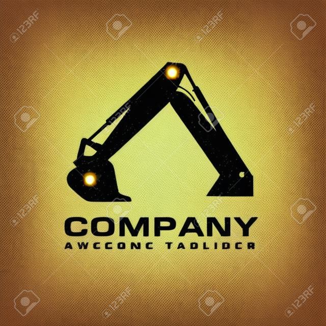 Excavators Construction machinery, Hydraulic mining excavator vector illustration. Heavy construction equipment symbol with boom dipper and bucket. Construction machinery for digging sand gravel or dirt.