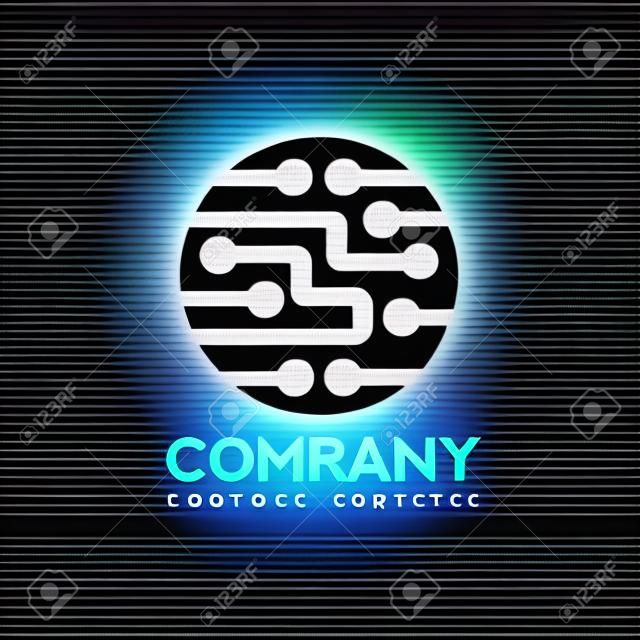 Design de logotipo de eletrônica digital, vetor de logotipo de circuitos eletrônicos criativos, conceito de logotipo de tecnologia de TI