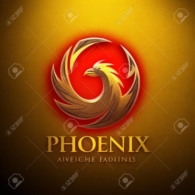 luksusowa koncepcja logo feniksa, najlepszy projekt logo ptaka feniksa