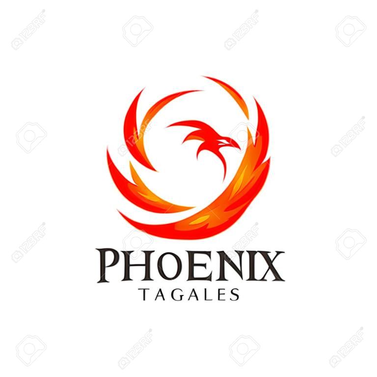 concetto di logo di lusso fenice, miglior design logo uccello fenice