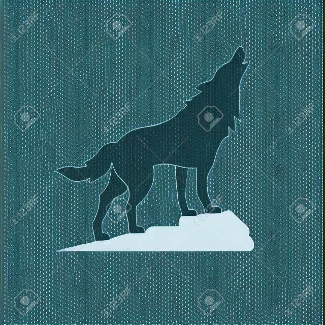 Simple flat Wolf silhouette Design Vector Illustration. Wolf Logo Template style