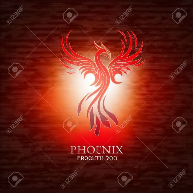 Phoenix logo of mythological bird vector illustration