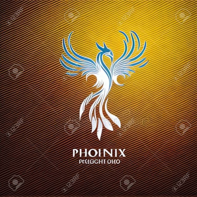 Logo Phoenix dell'illustrazione vettoriale mitologica dell'uccello