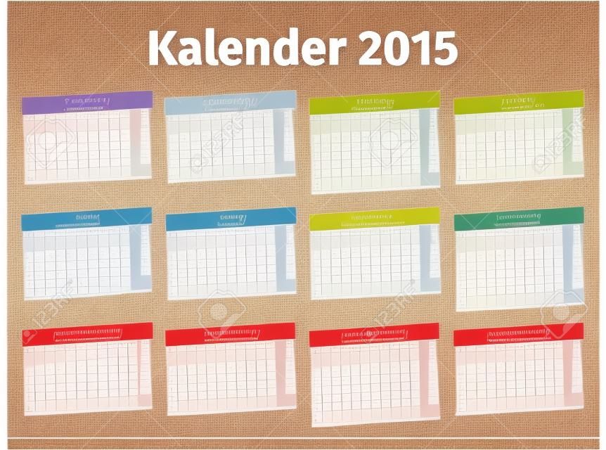 Niemiecki kalendarz na rok 2015, typ 3