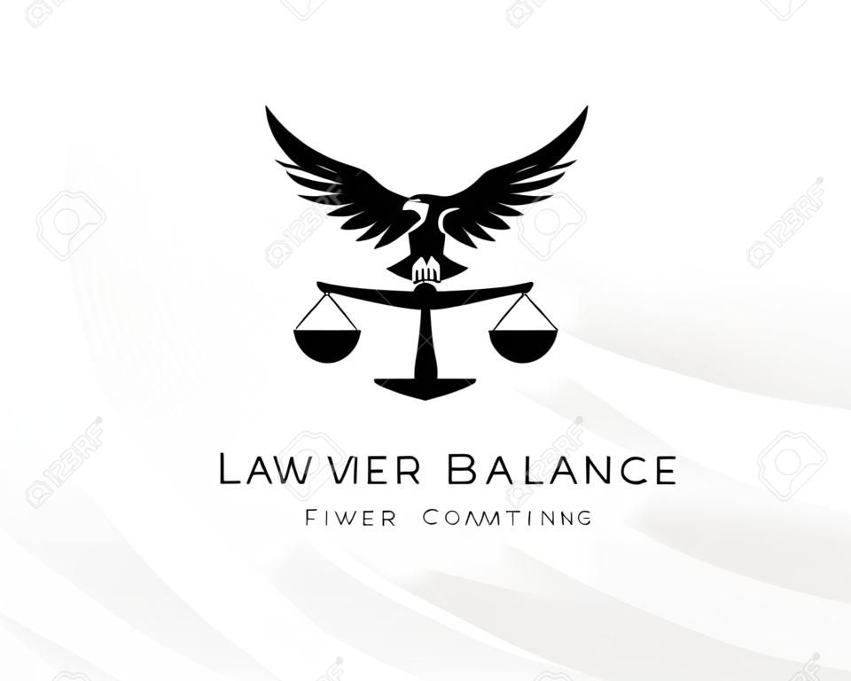 Орел с балансом. Шаблон логотипа юридической фирмы. Концепция юридических фирм, нотариальных контор или юридических лиц