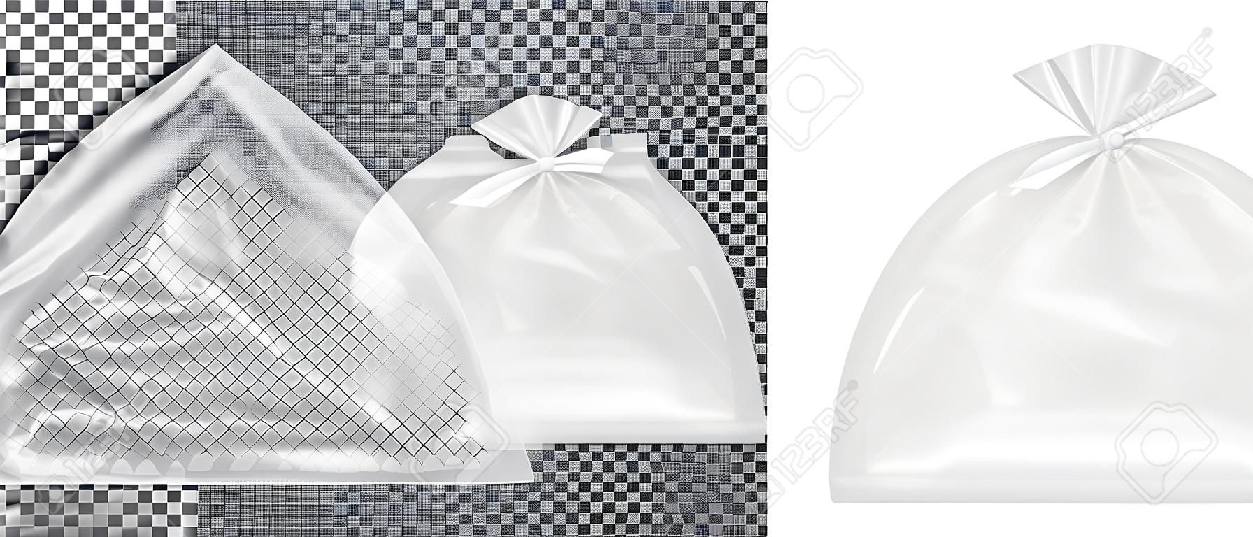 Transparent plastic bag. Packaging for bread, coffee, sweets, cookies and gift.