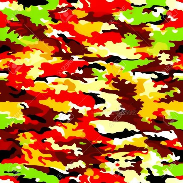 Camouflage military background. Camouflage bright red background - vector illustration. Abstract pattern seamless