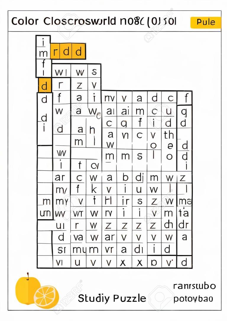 Вектор Цвет Кроссворд, Образование Игра Для Детей О Фруктах. Слова Поиска  Головоломки Клипарты, SVG, векторы, и Набор Иллюстраций Без Оплаты  Отчислений. Image 60596670