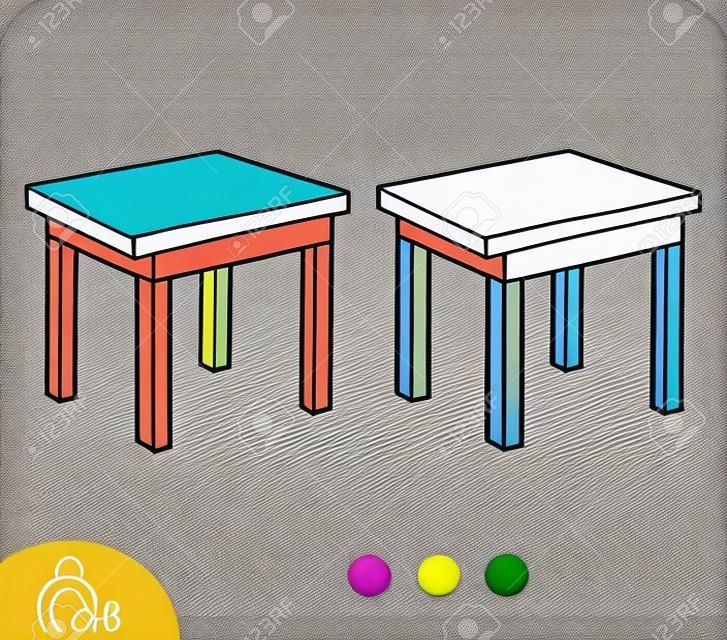 Kolorowanka dla dzieci, stół