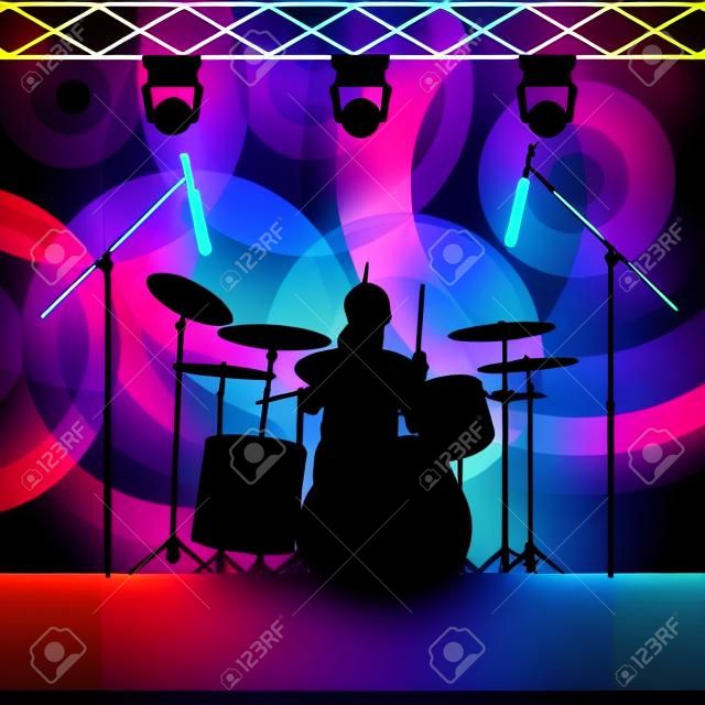 Rock Band vector Hintergrund mit Neonröhren