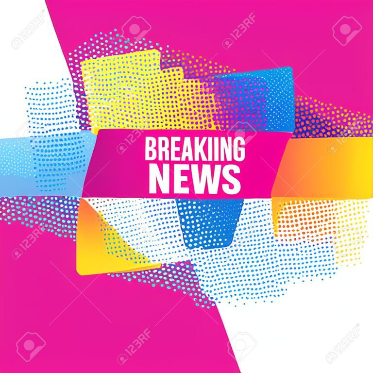 Breaking news vector banner. Vector illustration, isolated design element for headlines, background for web sites, flyers and other business