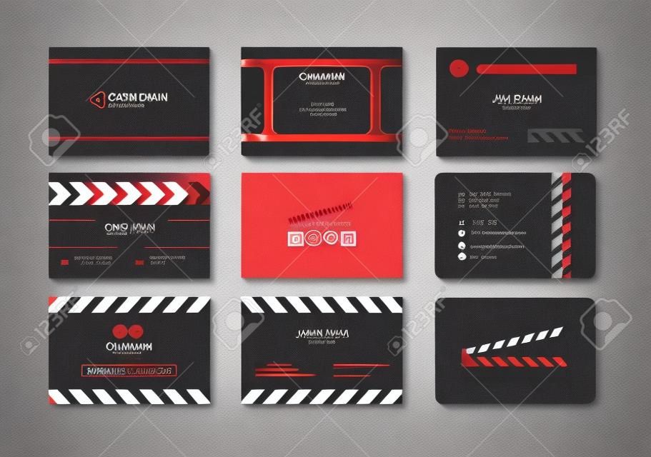 創造的なビジネス カードのベクトルを設定します。映画、フィルム メーカー、生産者のためのカード